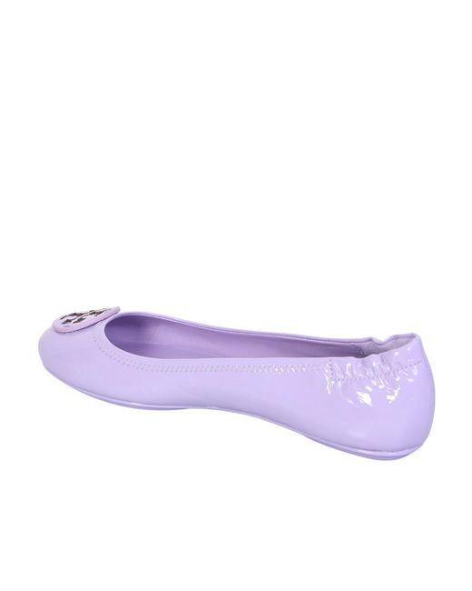 Tory Burch Purple Minnie Travel Ballerina Flat Shoes