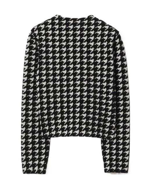 Burberry Black Houndstooth Cardigan