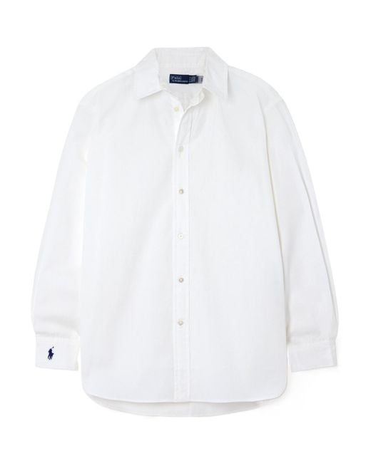 Polo Ralph Lauren White Logo Embroidered Shirt
