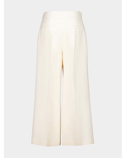 Valentino White Pressed-Crease Trousers