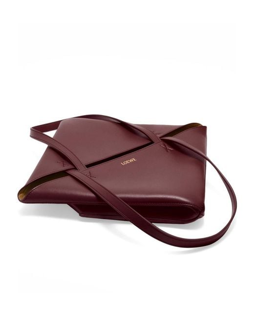 Loewe Red Puzzle Fold Tote Bag
