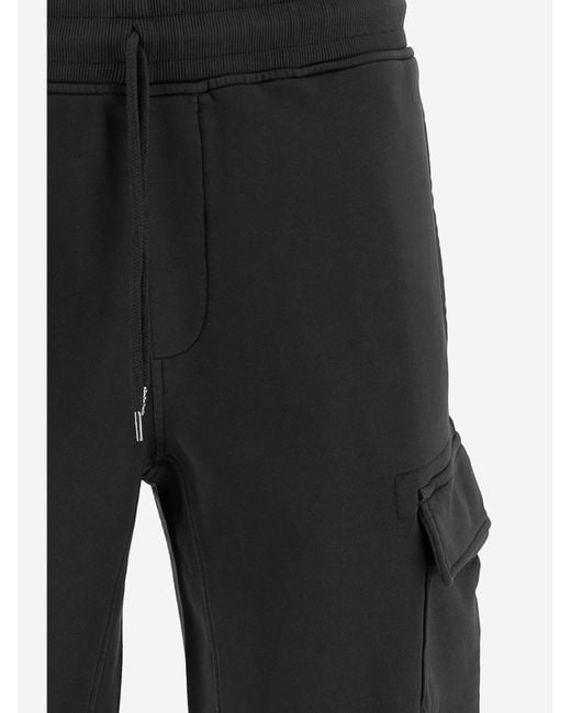 C P Company Black Drawstring Cargo Track Shorts for men