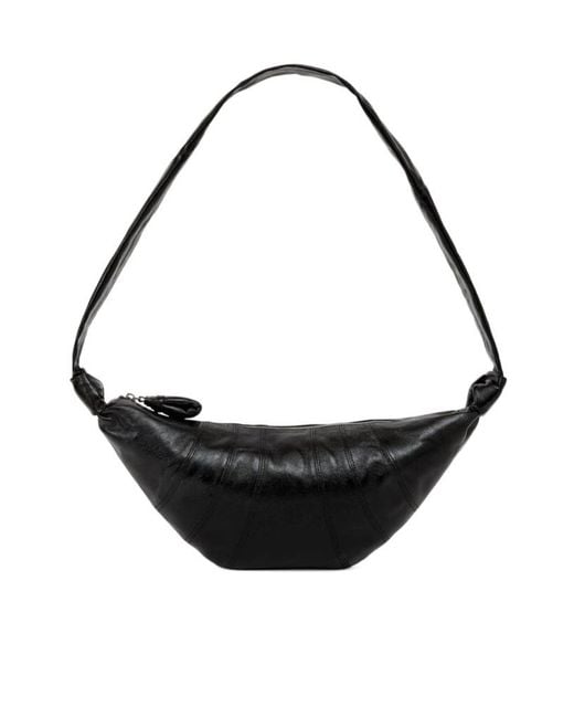 Lemaire Black Croissant Zip-Up Medium Crossbody Bag