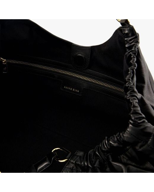 Anine Bing Black Kate Logo Embossed Tote Bag