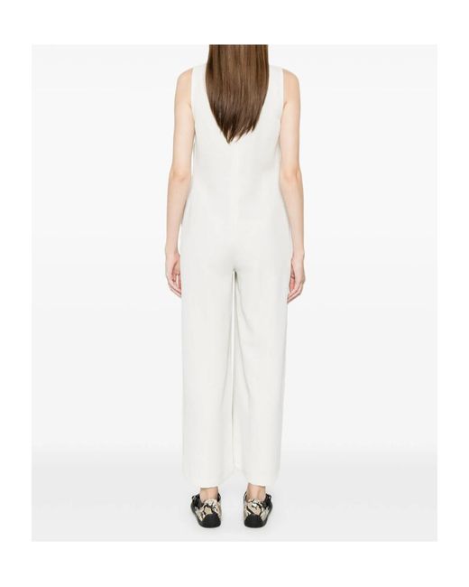 Calvin Klein White V-Neck Sleeveless Jumpsuit