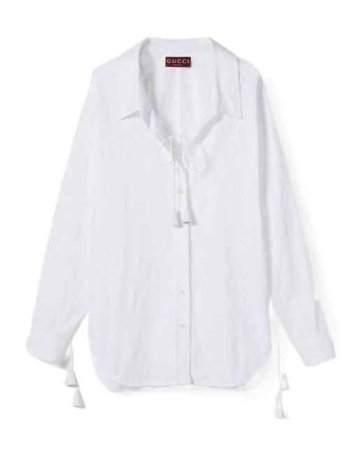 Gucci White Floral Jacquard Shirt