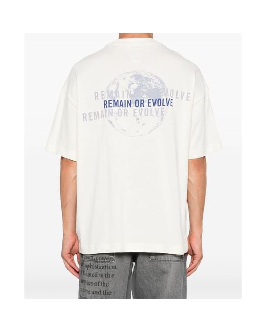Emporio Armani White Slogan Printed Crewneck T-Shirt for men