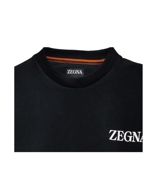 Zegna Black Round-Neck Sweater for men