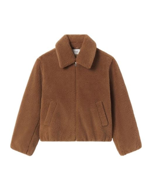 FRAME Brown Long-Sleeved Collared Jacket