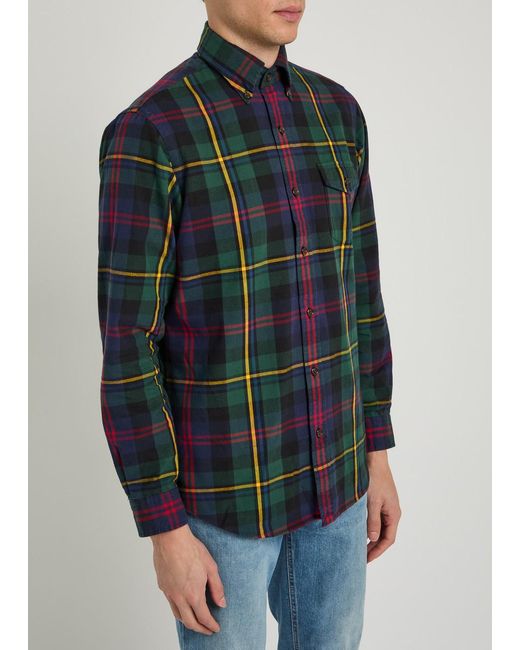 Polo Ralph Lauren Blue Plaid Flannel Shirt for men