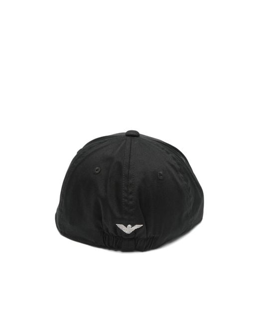 Emporio Armani Black Embroidered Logo Baseball Hat for men