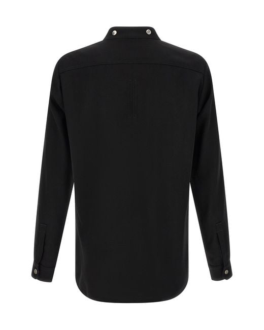 Rick Owens Black Long-Sleeved Shirt for men