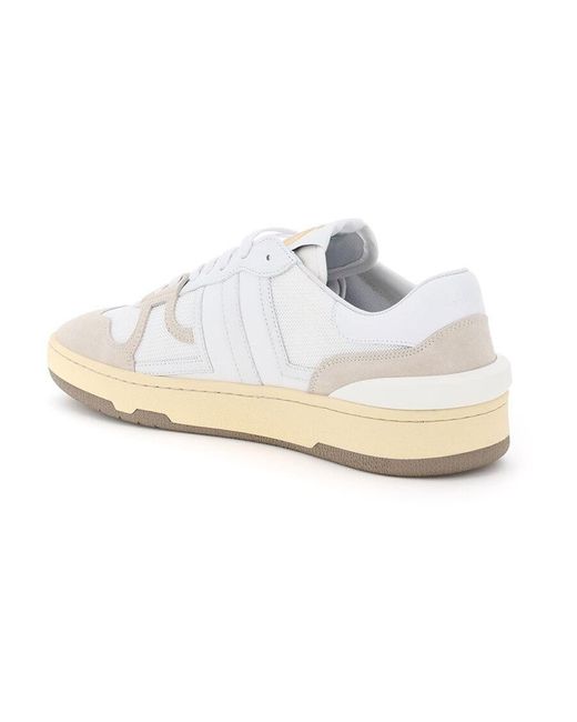 Lanvin White Clay Lace-Up Sneakers