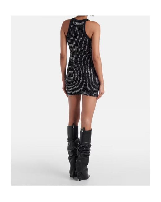 The Attico Black Embellished Cotton Minidress
