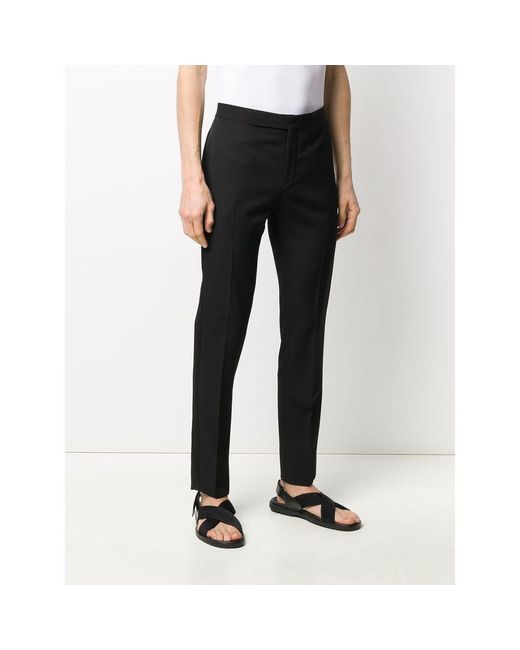 Saint Laurent Black Slim-Fit Tailored Trousers for men