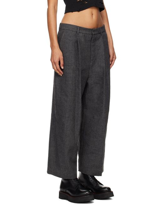 R13 Black Wide Pleated Pants