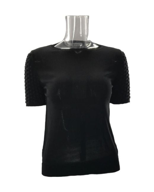Max Mara Black Short-Sleeved Pullover