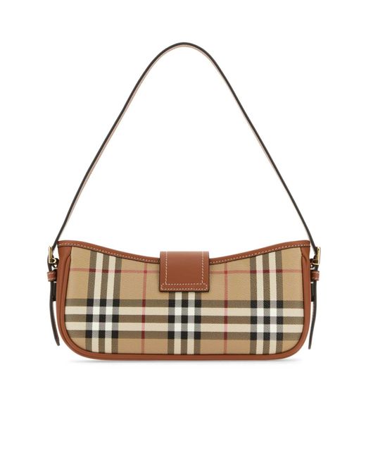 Burberry Brown Vintage Checked Buckled Shoulder Bag