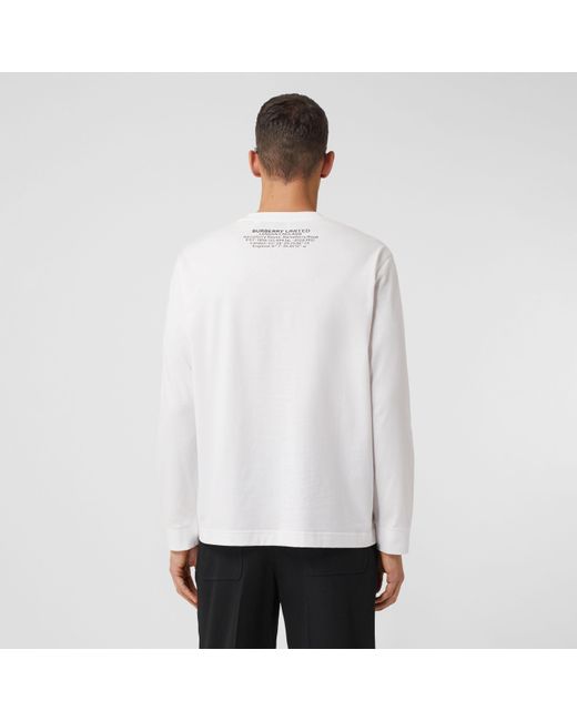 Burberry White Shark-Print T-Shirt for men