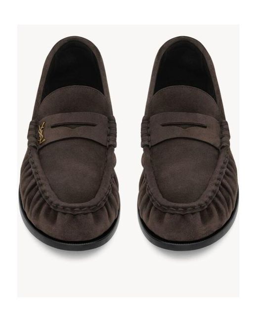 Saint Laurent Brown Le Loafer Penny Slippers for men