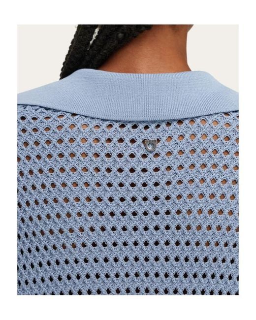 Ferragamo Blue Knit Polo Shirt