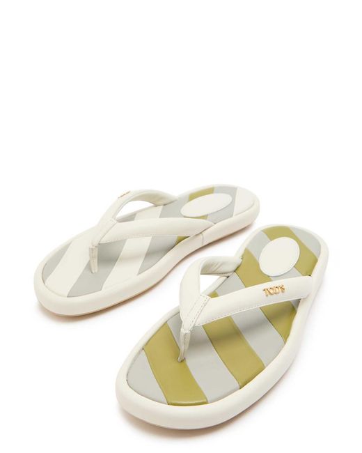 Tod's White Logo Sandals