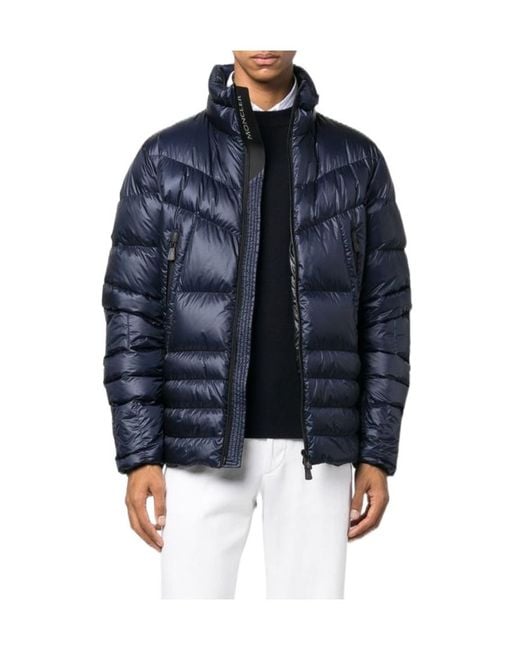Moncler Blue Logo-Patch Sleeve Padded Jacket for men