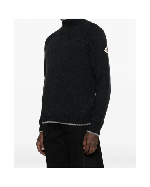 Moncler Black Alpaca Wool Blend Turtleneck Jumper for men