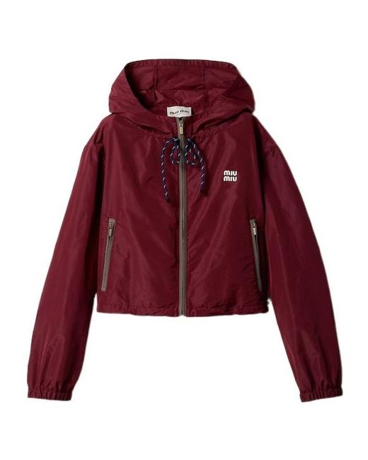 Miu Miu Red Technical Hooded Jacket