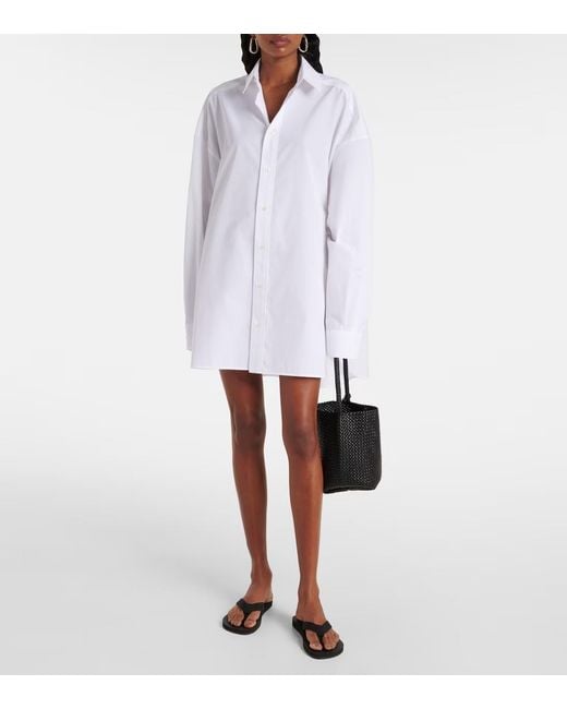 Wardrobe NYC White Long-Sleeved Shirt Dress