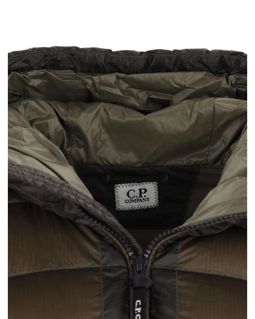 C P Company Green Quilted Hooded Jacket for men