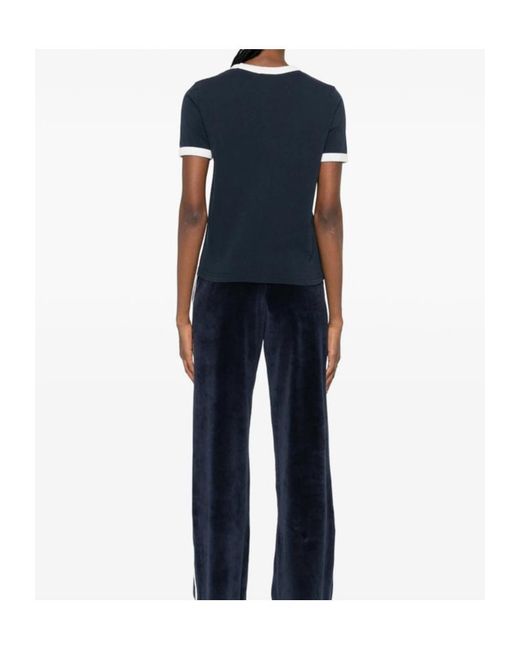 A.P.C. Blue Crewneck Logo Embroidered T-Shirt