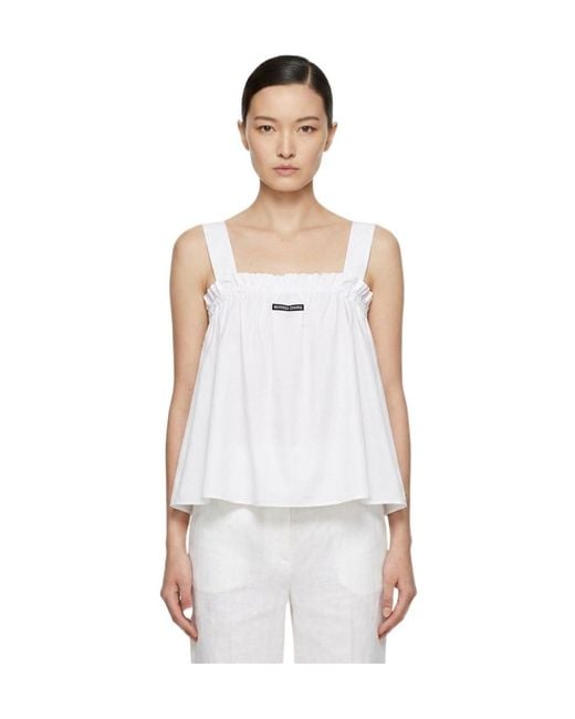 Marissa Chiara White Square Neck Suspenders