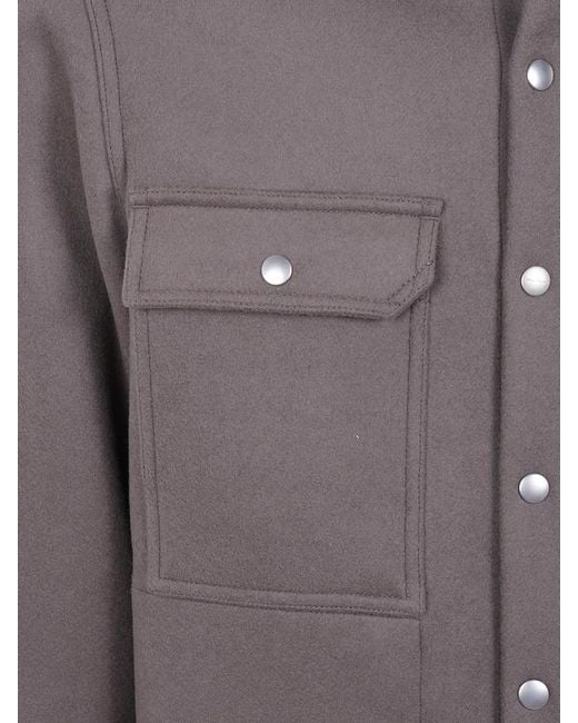 Rick Owens Gray Long-Sleeve Casual Jacket for men