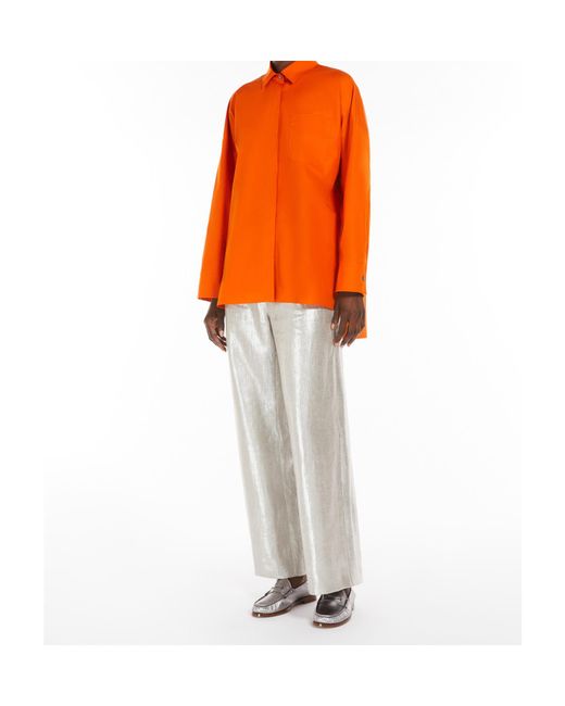 Max Mara White 'S Malika Metallic Effect Pants