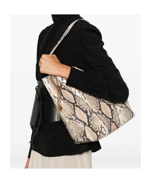 Chloé Natural Snakeskin-Effect Leather Bucket Bag