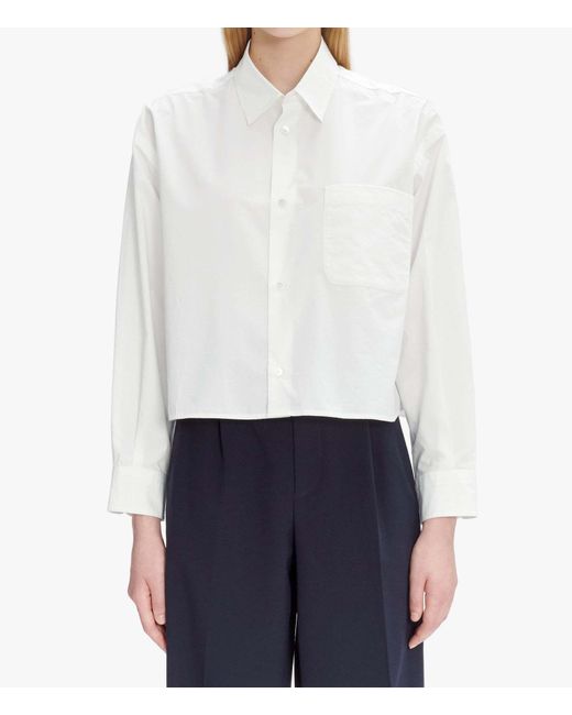 A.P.C. White Buttoned Long-Sleeved Shirt