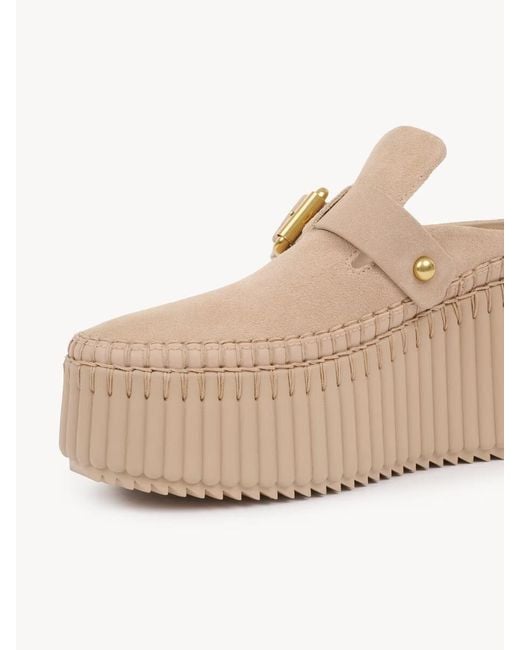 Chloé Natural Chloé Nama Platform Clogs