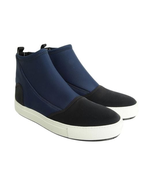 Marni Blue Two-Color Stitching And Ankle Boots