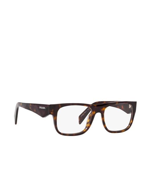 Prada Brown Eyewear Rectangular Frame Glasses for men