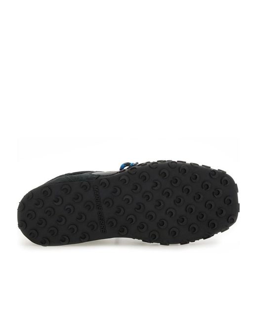 MARINE SERRE Black Metal Free Leather Ms Rise Ii Sneakers
