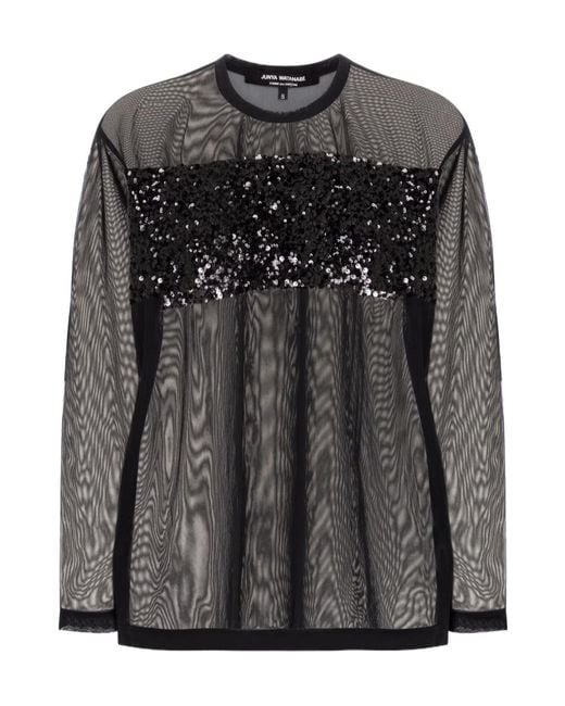Junya Watanabe Black Shimmer Net Top