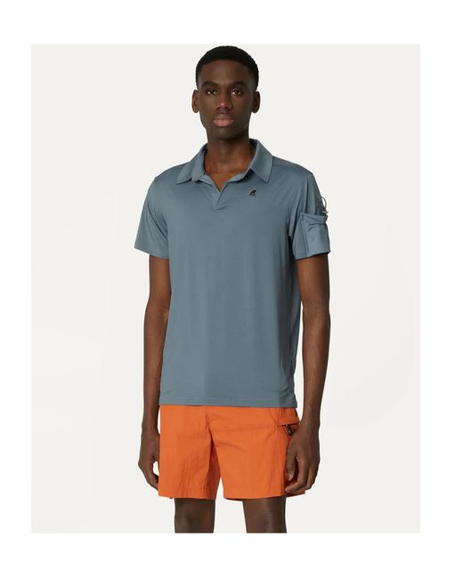 K-Way Blue Short Sleeve Polo Shirt for men