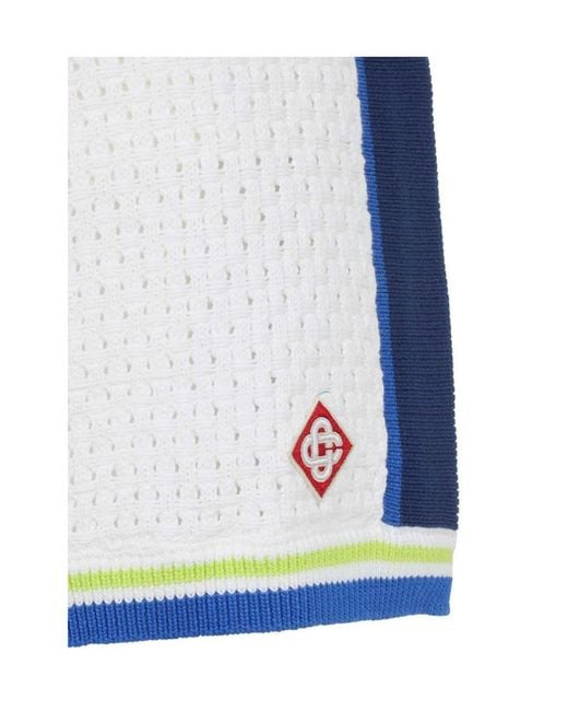 Casablanca Blue Logo Patch Crochet Shorts for men
