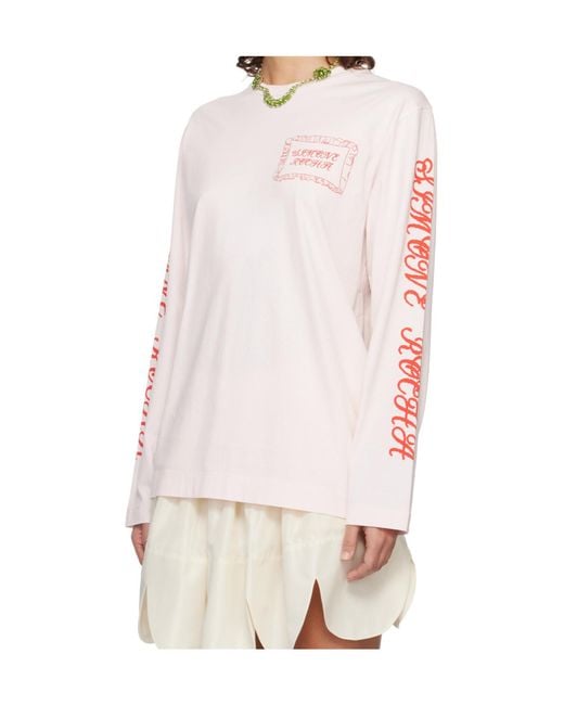 Simone Rocha Pink Printed Long-Sleeved T-Shirt