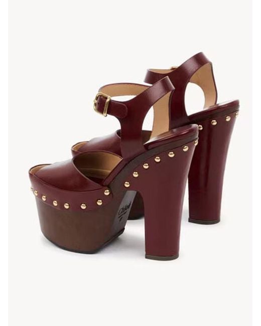 Chloé Red Meret Platform Clog
