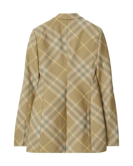Burberry Natural Checked Tailored Single-Breasted Blazer