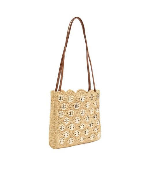 Rabanne Metallic Raffia Shoulder Bag