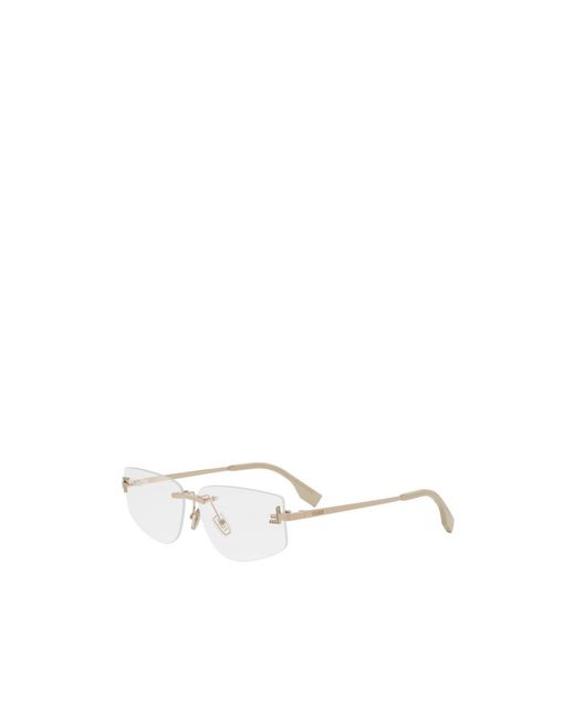 Fendi White Eyewear Cat-Eye Frame Glasses