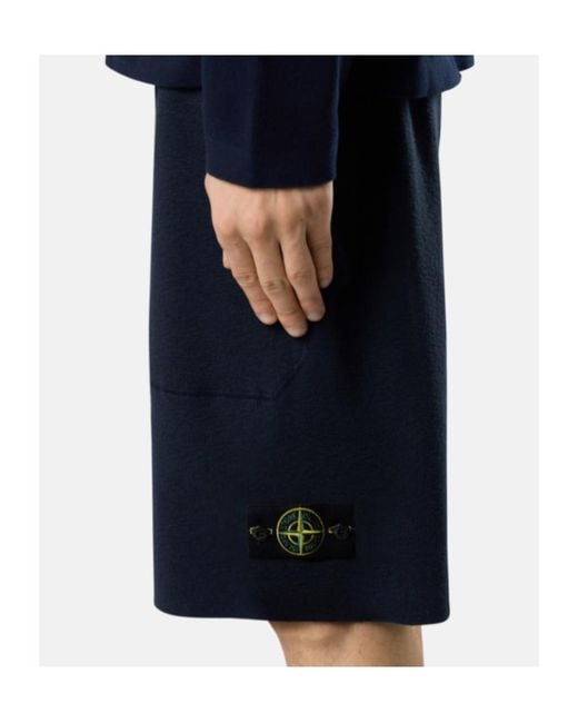 Stone Island Blue Logo Patch Knit Jogger Shorts for men